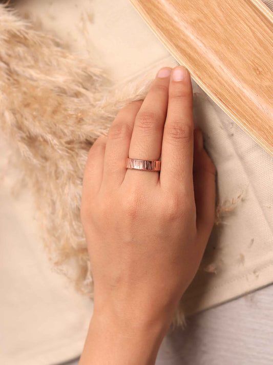 Lines Copper Ring